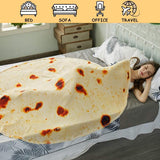 Darrahopens Home & Garden > Bedding > Blankets & Throws Burritos Tortilla Throw Blanket (Yellow), Novelty Funny Round Blanket for Kids & Adults, Soft Flannel Tortilla Wrap Blanket（47",Baby）
