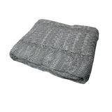 Darrahopens Home & Garden > Bedding > Blankets & Throws Cable Grey Knitted Throw Rug
