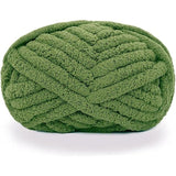 Darrahopens Home & Garden > Bedding > Blankets & Throws Chunky Knitted Chenille Yarn for Hand Crocheting Blankets Super Soft Large Jumbo Blanket Yarn - Olive Green