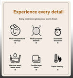 Electric Heated Blanket Smart Thermostatic Intelligent Timing Automatic - Beige - Size 1.5-1.8m In Australia - Darrahopens