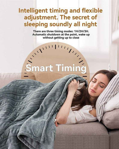 Electric Heated Blanket Smart Thermostatic Intelligent Timing Automatic - Beige - Size 1.5-1.8m In Australia - Darrahopens