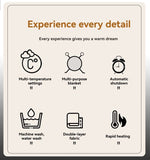 Darrahopens Home & Garden > Bedding > Blankets & Throws Electric Heated Blanket Smart Thermostatic Intelligent Timing Automatic - Gray - Size 1.5-1.8m In Australia - Darrahopens