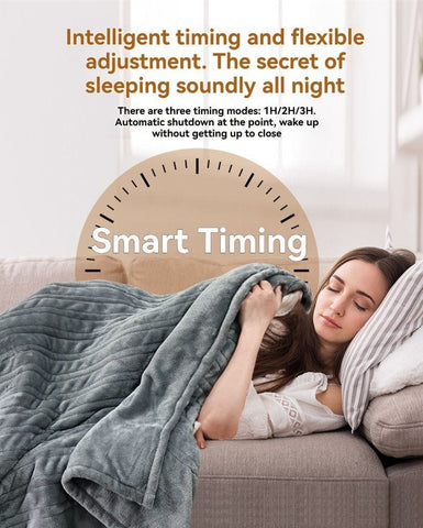 Darrahopens Home & Garden > Bedding > Blankets & Throws Electric Heated Blanket Smart Thermostatic Intelligent Timing Automatic - Gray - Size 1.5-1.8m In Australia - Darrahopens
