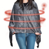 Darrahopens Home & Garden > Bedding > Blankets & Throws Electric Heated Blanket Washable 10W Heated Soft Thermal Zipper Shawl Wraps USB Charging Winter Heating Wraps Pad with 3 Level Temperature Setting