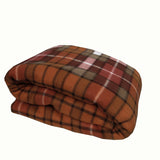 Darrahopens Home & Garden > Bedding > Blankets & Throws Elements 240GSM Polar Fleece Blanket 220cm x 240cm Checked Burnt Orange - Queen