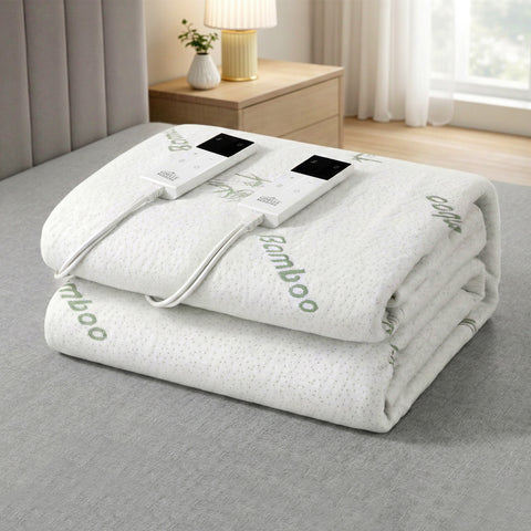 Darrahopens Home & Garden > Bedding > Blankets & Throws Giselle Electric Blanket Bamboo Fabric King Fitted Heated Pad Underlay Washable Winter