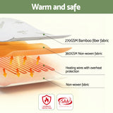 Darrahopens Home & Garden > Bedding > Blankets & Throws Giselle Electric Blanket Bamboo Fabric Single Fitted Heated Pad Underlay Washable Winter