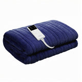 Darrahopens Home & Garden > Bedding > Blankets & Throws Giselle Electric Throw Rug Double Size 200x180cm Coral Fleece Heated Blanket Navy Blue