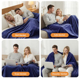 Darrahopens Home & Garden > Bedding > Blankets & Throws Giselle Electric Throw Rug Double Size 200x180cm Coral Fleece Heated Blanket Navy Blue
