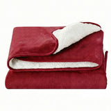 Darrahopens Home & Garden > Bedding > Blankets & Throws Giselle Electric Throw Rug Double Size 200x180cm Fleece Flannel Heated Blanket Burgundy