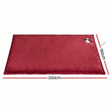 Darrahopens Home & Garden > Bedding > Blankets & Throws Giselle Electric Throw Rug Double Size 200x180cm Fleece Flannel Heated Blanket Burgundy
