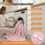 Darrahopens Home & Garden > Bedding > Blankets & Throws Giselle Electric Throw Rug Double Size 200x180cm Fleece Flannel Heated Blanket Pink