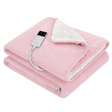Darrahopens Home & Garden > Bedding > Blankets & Throws Giselle Electric Throw Rug Double Size 200x180cm Fleece Flannel Heated Blanket Pink