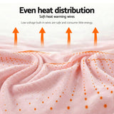Darrahopens Home & Garden > Bedding > Blankets & Throws Giselle Electric Throw Rug Double Size 200x180cm Fleece Flannel Heated Blanket Pink