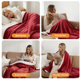 Darrahopens Home & Garden > Bedding > Blankets & Throws Giselle Electric Throw Rug Dual Side Fleece Flannel Heated Blanket Burgundy