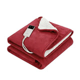 Darrahopens Home & Garden > Bedding > Blankets & Throws Giselle Electric Throw Rug Dual Side Fleece Flannel Heated Blanket Burgundy