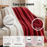 Darrahopens Home & Garden > Bedding > Blankets & Throws Giselle Electric Throw Rug Dual Side Fleece Flannel Heated Blanket Burgundy