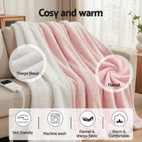 Darrahopens Home & Garden > Bedding > Blankets & Throws Giselle Electric Throw Rug Dual Side Fleece Flannel Heated Blanket Pink