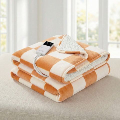 Darrahopens Home & Garden > Bedding > Blankets & Throws Giselle Electric Throw Rug Dual Side Fleece Flannel Heated Blanket Yellow