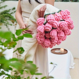 Darrahopens Home & Garden > Bedding > Blankets & Throws Hand-Crocheted Rose Round Blanket: A versatile romantic gift that brightens everyday warmth. (Diameter: 110 CM / 43.3 IN, bean paste)
