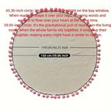 Darrahopens Home & Garden > Bedding > Blankets & Throws Hand-Crocheted Rose Round Blanket: A versatile romantic gift that brightens everyday warmth. (Diameter: 110 CM / 43.3 IN,  Blue)