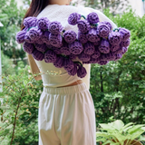Darrahopens Home & Garden > Bedding > Blankets & Throws Hand-Crocheted Rose Round Blanket: A versatile romantic gift that brightens everyday warmth. (Diameter: 110 CM / 43.3 IN,  Blue)