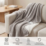Darrahopens Home & Garden > Bedding > Blankets & Throws Heated Throw Blanket, Soft Double-Sided Fleece with Adjustable Heat Settings