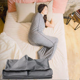Darrahopens Home & Garden > Bedding > Blankets & Throws Hooded Sleep Pod: Adults Large Wearable Blanket – Comfy Hooded Cocoon, Cooling, Machine Washable (Grey, 185×50cm)
