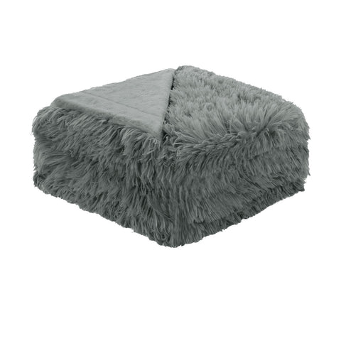 Darrahopens Home & Garden > Bedding > Blankets & Throws Hotel Living Soft Shaggy Long Hair Blanket Queen Grey