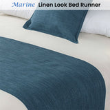 Darrahopens Home & Garden > Bedding > Blankets & Throws Jason Linen Look Marine Bed Runner King