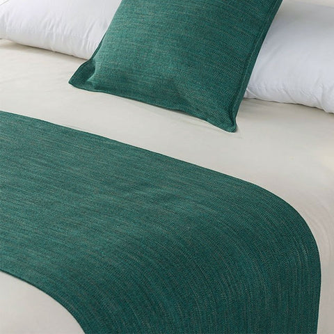 Darrahopens Home & Garden > Bedding > Blankets & Throws Jason Linen Look Teal Bed Runner Single/King Single