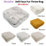 Darrahopens Home & Garden > Bedding > Blankets & Throws Meadow Soft Faux Fur Throw Rug 127 x 152 cm Off White