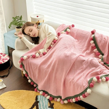 Darrahopens Home & Garden > Bedding > Blankets & Throws Pink Mist Gradient Rose Bouquet Blanket – a versatile, all-season blanket, perfect for office naps or as an air-conditioning cover.（Diameter: 100 cm / 39 in）