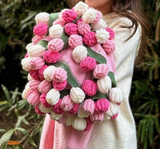 Darrahopens Home & Garden > Bedding > Blankets & Throws Pink Mist Gradient Rose Bouquet Blanket – a versatile, all-season blanket, perfect for office naps or as an air-conditioning cover.（Diameter: 100 cm / 39 in）