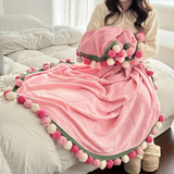 Darrahopens Home & Garden > Bedding > Blankets & Throws Pink Mist Gradient Rose Bouquet Blanket – a versatile, all-season blanket, perfect for office naps or as an air-conditioning cover.（Diameter: 100 cm / 39 in）