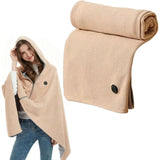 Darrahopens Home & Garden > Bedding > Blankets & Throws Portable Heated Blanket , 58"x32" Heated Shawl Wraps for Women with 3 Heating Levels & 15s Fast USB Heating, Zipper Winter Wrap for Outdoor and Home Use.