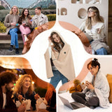Darrahopens Home & Garden > Bedding > Blankets & Throws Portable Heated Blanket , 58"x32" Heated Shawl Wraps for Women with 3 Heating Levels & 15s Fast USB Heating, Zipper Winter Wrap for Outdoor and Home Use.