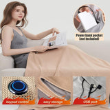 Darrahopens Home & Garden > Bedding > Blankets & Throws Portable Heated Blanket , 58"x32" Heated Shawl Wraps for Women with 3 Heating Levels & 15s Fast USB Heating, Zipper Winter Wrap for Outdoor and Home Use.