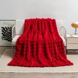 Darrahopens Home & Garden > Bedding > Blankets & Throws Red 130*160cm Plush Toscana Rabbit Hair Throw Blanket - Soft Flannel Fleece for All Seasons, Perfect for Couch & Bed