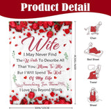 Darrahopens Home & Garden > Bedding > Blankets & Throws Romantic Rose Print Fleece Blanket for Wife, Soft Cozy Throw for Valentine’s Day Anniversary Christmas Gift, Warm Snuggle Blanket with Love Message (50”*60”)