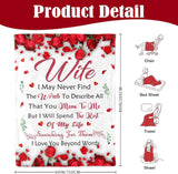 Darrahopens Home & Garden > Bedding > Blankets & Throws Romantic Rose Print Fleece Blanket for Wife, Soft Cozy Throw for Valentine’s Day Anniversary Christmas Gift, Warm Snuggle Blanket with Love Message (60”*80”)