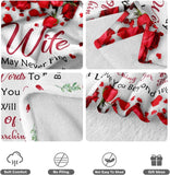 Darrahopens Home & Garden > Bedding > Blankets & Throws Romantic Rose Print Fleece Blanket for Wife, Soft Cozy Throw for Valentine’s Day Anniversary Christmas Gift, Warm Snuggle Blanket with Love Message (60”*80”)