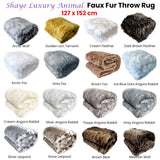 Darrahopens Home & Garden > Bedding > Blankets & Throws Shaye Luxury Range Faux Fur Throw Rug 127 x 152 cm Mexican Wolf