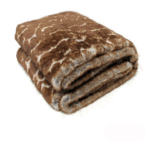 Darrahopens Home & Garden > Bedding > Blankets & Throws Sia Luxury Range Faux Fur Throw Rug 127 x 152 cm Giraffe