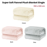 Darrahopens Home & Garden > Bedding > Blankets & Throws Super Soft Micro Flannel Plush Blanket Single 150 x 220 cm Blush