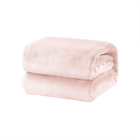 Darrahopens Home & Garden > Bedding > Blankets & Throws Super Soft Micro Flannel Plush Blanket Single 150 x 220 cm Blush