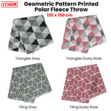 Darrahopens Home & Garden > Bedding > Blankets & Throws Tiling 175GSM Geometric Pattern Printed Polar Fleece Throw Rug 120 x 150cm Dusty Rose