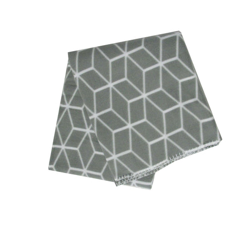 Darrahopens Home & Garden > Bedding > Blankets & Throws Tiling 175GSM Geometric Pattern Printed Polar Fleece Throw Rug 120 x 150cm Grey
