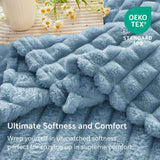 Darrahopens Home & Garden > Bedding > Blankets & Throws Updated Grey Throw Blanket for Couch and Bed- Super Soft and Warm 3D Checkered Fluffy Fuzzy Fleece Blanket, Luxurious Plush Cozy Blanket for Room Decor Spring - Blue - Size 180cm*200cm In Australia - Darrahopens