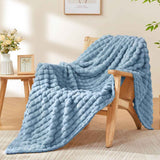 Darrahopens Home & Garden > Bedding > Blankets & Throws Updated Grey Throw Blanket for Couch and Bed- Super Soft and Warm 3D Checkered Fluffy Fuzzy Fleece Blanket, Luxurious Plush Cozy Blanket for Room Decor Spring - Blue - Size 180cm*200cm In Australia - Darrahopens